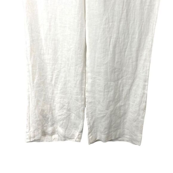 New Ellen Tracy 100% linen pull on pants Sz L white - Picture 5 of 8